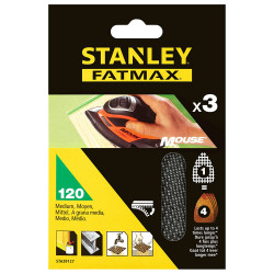 Hoja de lija de malla autoadherente para mouse, grano 120, 3 uds