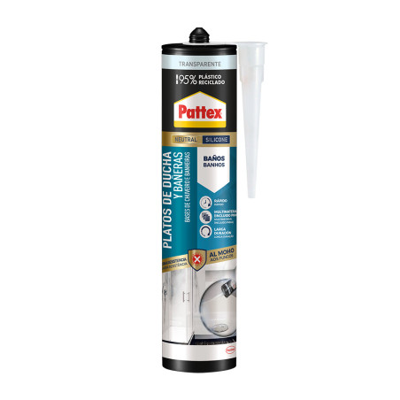 Pattex platos de ducha y bañeras, transparente 280 ml