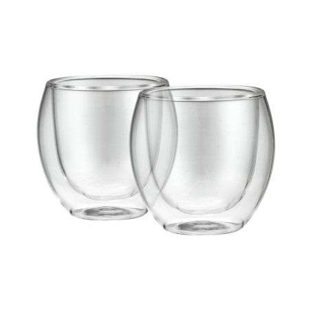 Vaso de doble pared palermo, resistentes a golpes y temperaturas 100 ml, 2 uds