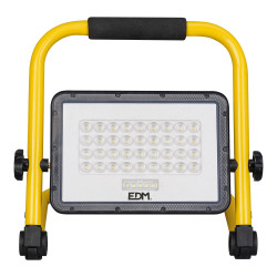 Foco proyector led solar de trabajo + panel solar, 4000 lm, 6.400 k, luz fría, ip65