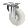 Rueda giratoria de poliamix con placa y eje liso, color blanco, carga máx. 170 kg, ø 12,5 cm