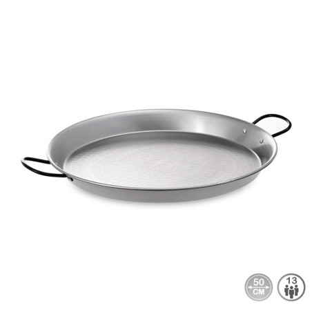Paellera tradicional de acero pulido ø50 cm (13 personas)