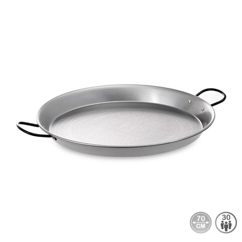 Paellera tradicional de acero pulido ø70 cm (30 personas)