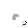 Codo inspeccionable curvado 90° de pvc ø 16 mm, gris, 25 unidades