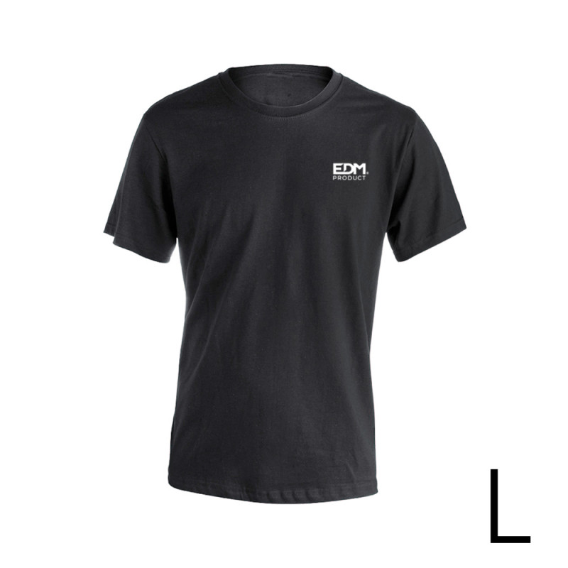 *merchandising* camiseta negra talla-l manga corta bordado edm