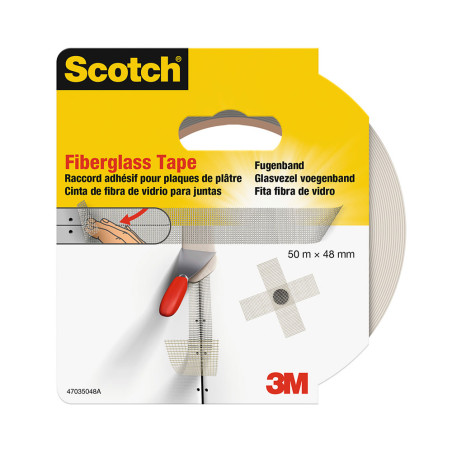 Cinta adhesiva de fibra de vidrio para juntas, 48 mm x 50 m