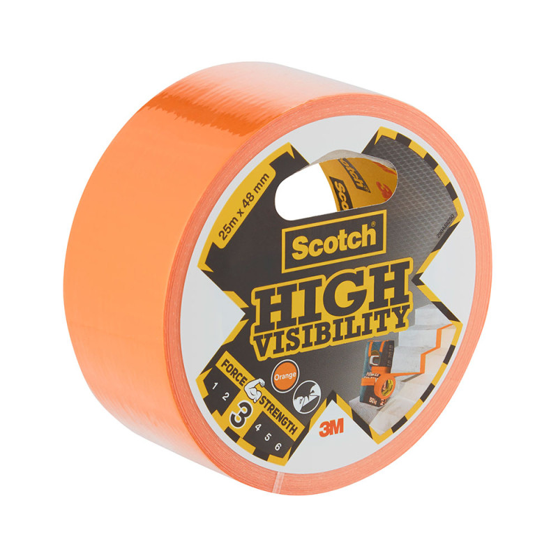 Cinta americana alta visibilidad 3 25 m x 48 mm, naranja