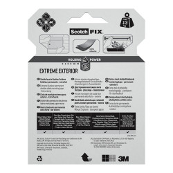 Cinta doble cara de montaje extreme para exteriores, máx 13 kg 19mmx1,5m