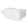 Clavija con t/t (schuko) + interruptor luminoso 16 a 250 v, blanca, 95 x 40 x 70 mm (retractilado)
