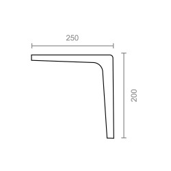 Escuadra clásica plm01 blanco 250 x 200 mm