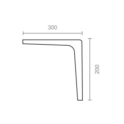 Escuadra aluminio plm07 blanca 300 x 200 mm