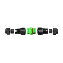 Conector estanco ip68 lineal 2 polos + tierra