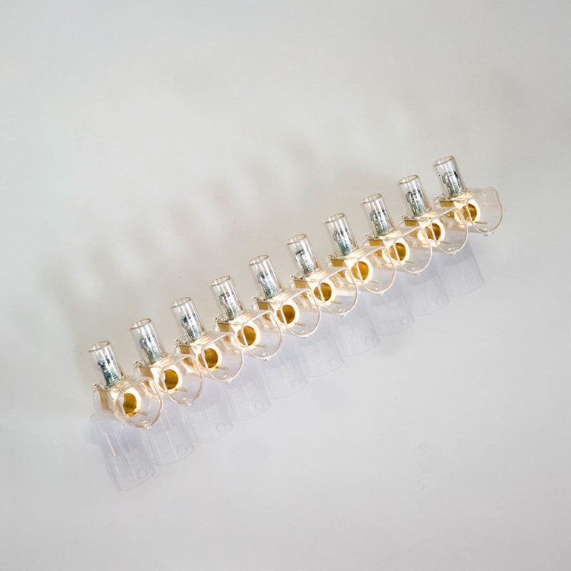 Regleta ciega transparente 10 polos 2,5 mm²