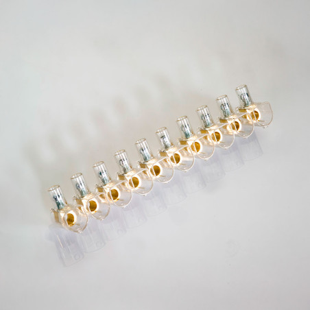 Regleta ciega transparente 10 polos 2,5 mm²