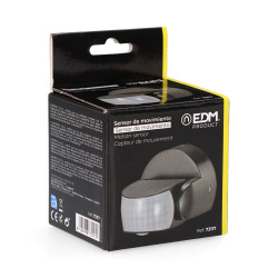 Sensor de movimiento y crepuscular 15 m ip65 negro