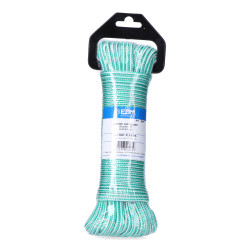 Cordón trenzada polipropileno verde / blanco, calibre 4,5 mm x 10 m