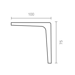 Escuadra clásica plm01 blanca 100 x 75 mm