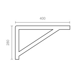 Escuadra reforzada plm04 negro 400 x 280 mm
