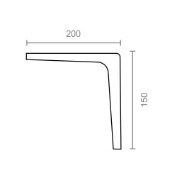 Escuadra plus plm02 negro 350 x 300 mm