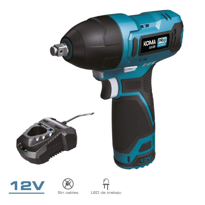 Kit maletín llave de impacto 12 v con accesorios, bateria y cargador