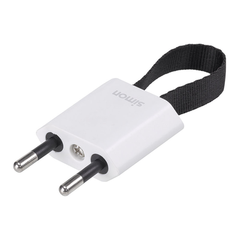 Clavija 2p+tt schuko salida frontal y lateral 10 a 250 v~ facil extracción blanca