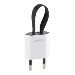 Clavija 2p+tt schuko salida frontal y lateral 10 a 250 v~ facil extracción blanca