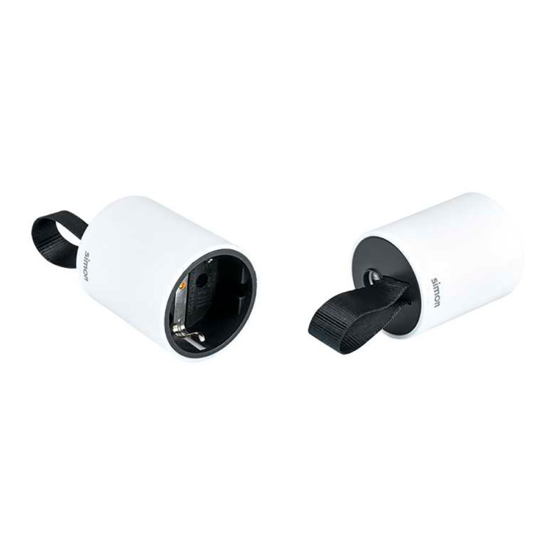 Base móvil 2p+tt schuko salida frontal 16 a 250 v~ facil extraccion blanca