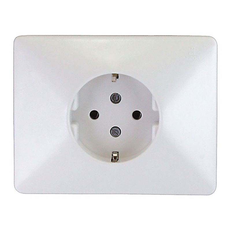 Base enchufe 2p+tt schuko 25a 380 v~ blanco