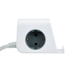 Base combiflat 2 tomas schuko 16a 250 v ~ + 2 usb a + 2 usb c + carga inalámbrica con soporte y fijación blanca