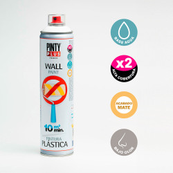 Pintura plástica spray interior ral 9016 blanca mate 600 ml