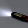 Linterna led de trabajo recargable doble funcion con gancho + imán, negra, 50 x 35 x 215 mm