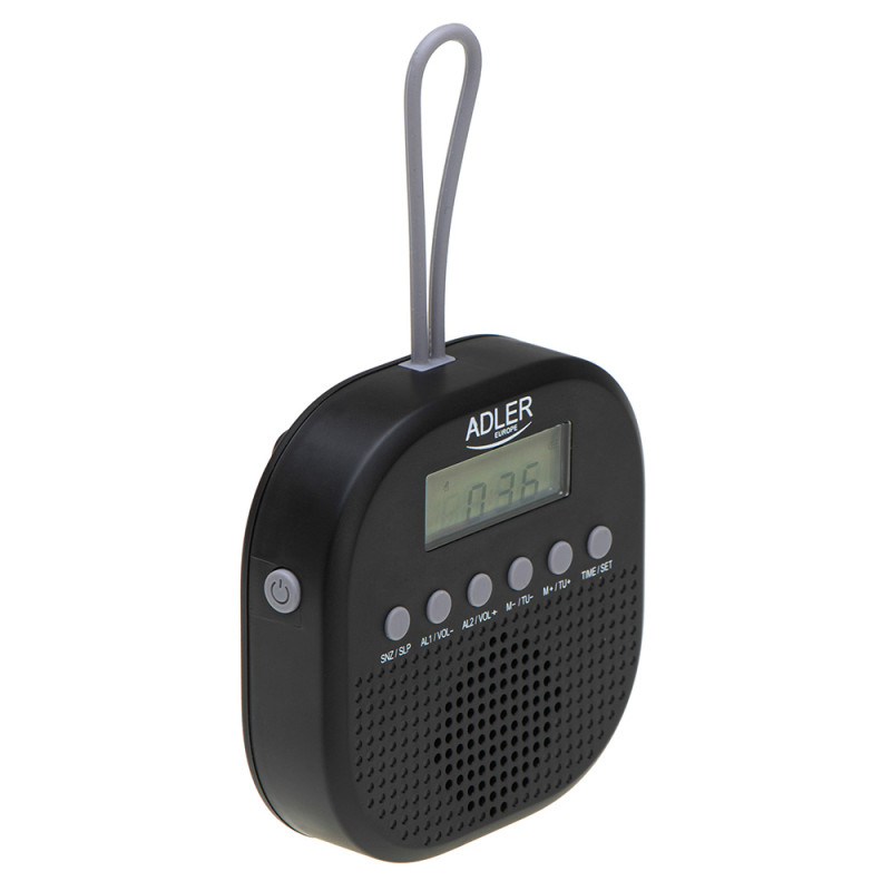 Radio fm resistente al agua ipx4 ad 1912, 9 x 9 x 2,5 cm