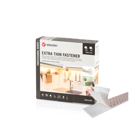 Cinta adhesiva extrafina, blanca, 20 mm x 25 m