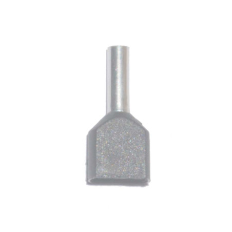 Puntera aislada 04,00 mm², doble, gris, 100 uds