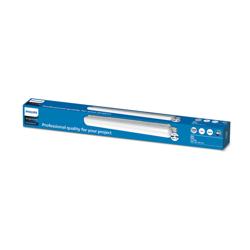 Regleta estanca projectline luz día 18 w 4000 k 2000 lm 58 x 6 x 6 cm