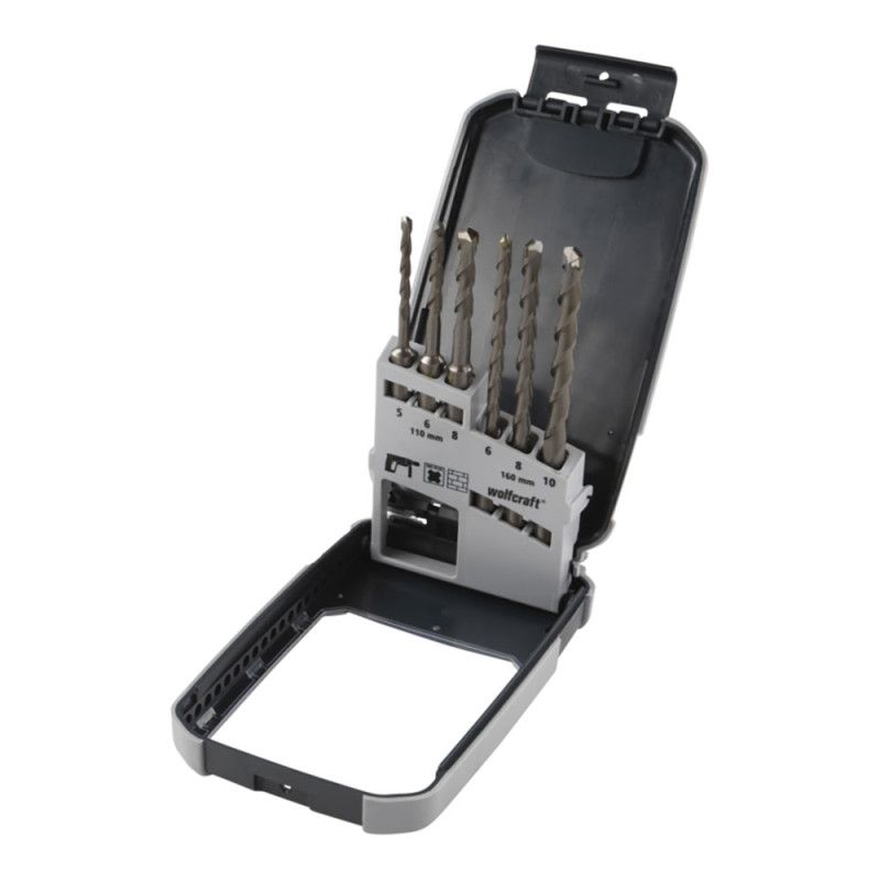 Broca para hormigón filo de carburo de tungsteno, sds-plus, ø5-10 mm, juego 6 piezas