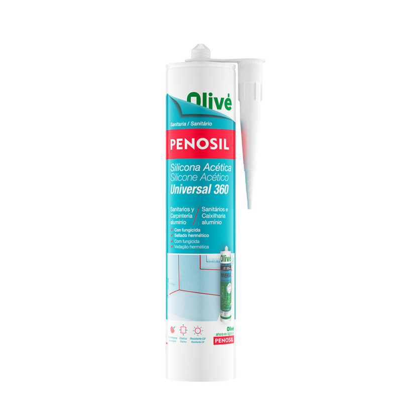 Silicona acética sanitaria universal 360 translúcida 280 ml