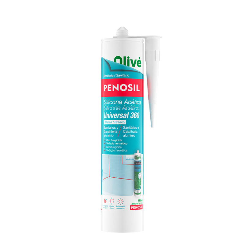Silicona acética sanitaria universal 360 blanca 280 ml