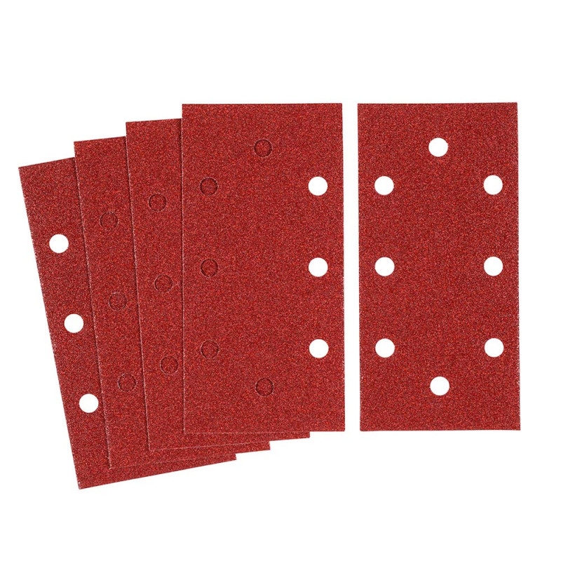 Hojas de lija perforadas de ajuste rápido 80 g 93 x 190 mm - 5 uds
