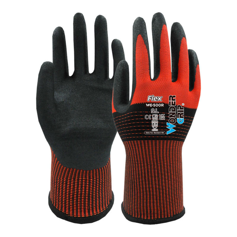 Guante nailon, palma recubierta nitrilo, talla 07