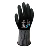 Guante nailon / spandex, palma doble recubrimiento nitrilo, t-08