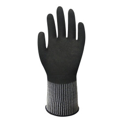 Guante nailon / spandex, palma doble recubrimiento nitrilo, t-08