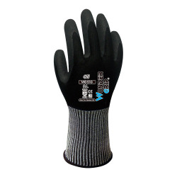 Guante nailon / spandex, palma doble recubrimiento nitrilo, t-10