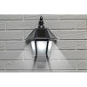 Aplique solar led, luz fria/efecto llama, ip44, negro
