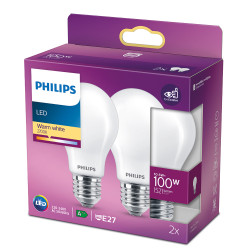 Bombilla estándar led e27 10,5 w 1521 lm 2700k luz cálida, 2 uds.