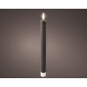 Vela de cera led efecto llama color gris, ø2 x 24,5 cm, 2 uds