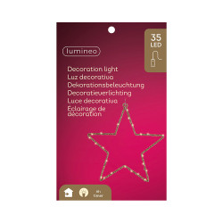 Estrella luz led decorativa interior 38 x 38 cm