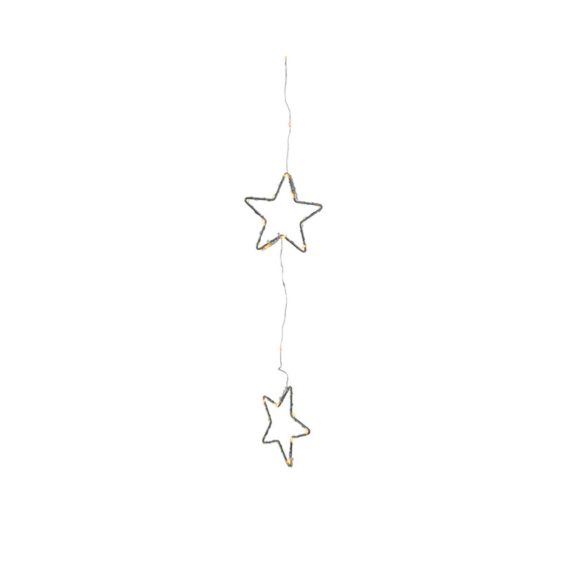 Cortina de led con estrellas para exterior color plateado