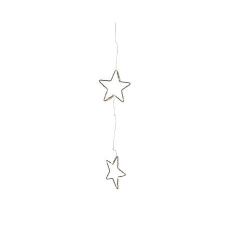 Cortina de led con estrellas para exterior color plateado