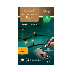 Guirnalda led multifunción con bateria, luz cálida, exterior, 7,4 m